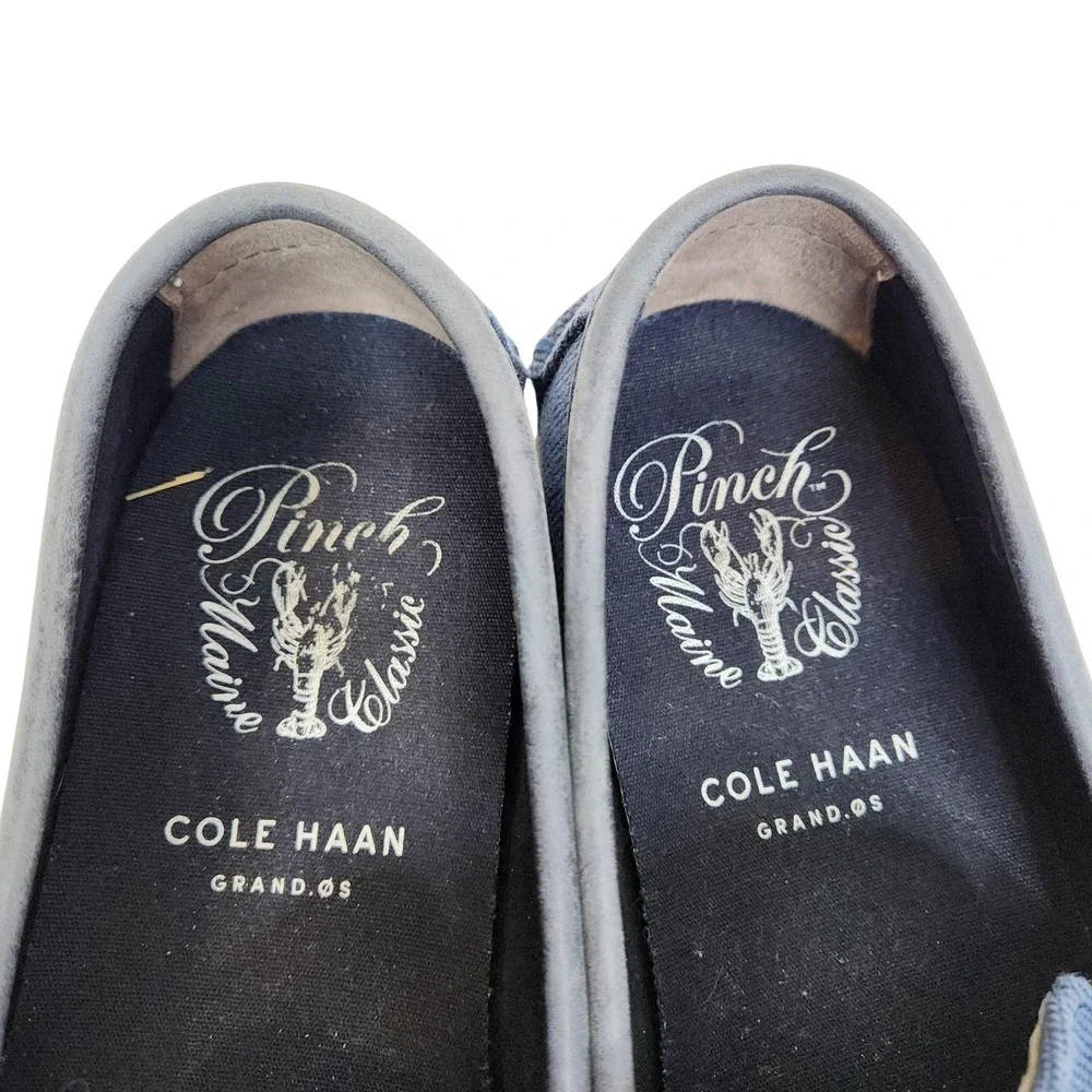 COLE HAAN Shoes Mens 8.5 Blue Pinch Maine Classic Canvas Loafer Slip On Grand.OS